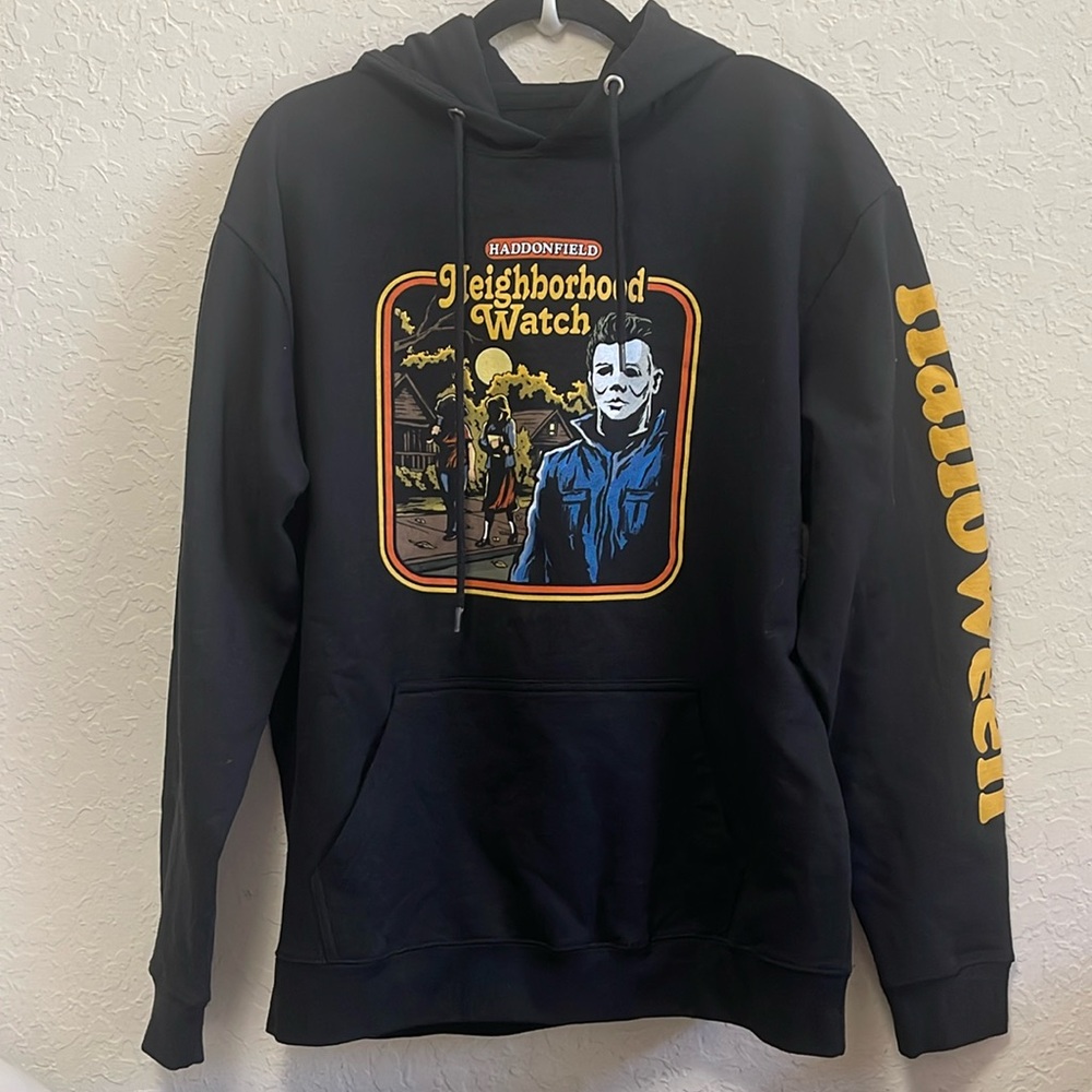 Halloween Michael Myers Hooded Sweatshirt Size Large Black NWOT